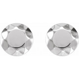 14K White Faceted Design Circle Earrings - 862396005P photo 2