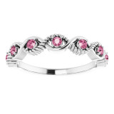 14K White Pink Tourmaline Stackable Ring - 720466014P photo 3