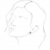 14K Rose Onyx Cabochon Pyramid Earrings - 86862606P photo 3