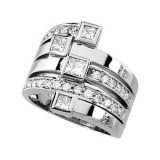 14K White 1 1/3 CTW Diamond Right Hand Ring - 63374291060P photo 2