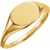 14K Yellow 11x9 mm Oval Signet Ring - 51551102P photo