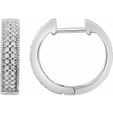 14K White 1/4 CTW Diamond Hoop Earrings - 65295760001P photo