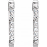 14K White 1/3 CTW Diamond 14.9 mm Hoop Earrings - 65214960003P photo 2