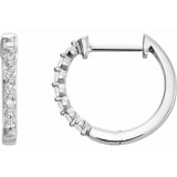 14K White 1/3 CTW Diamond 14.9 mm Hoop Earrings - 65214960003P photo