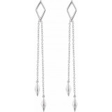 14K White Geometric Chain Earrings - 65233460000P photo 2