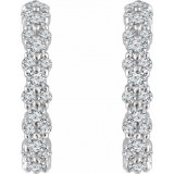 14K White 5/8 CTW Diamond Hoop Earrings - 65286060002P photo 2