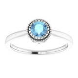 14K White Aquamarine March Birthstone Ring - 651609106P photo 3