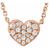 14K Rose 1/10 CTW Diamond Heart 18 Necklace - 68662102P photo