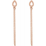 14K Rose Leaf Chain Earrings - 65239160002P photo 2