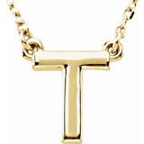 14K Yellow Block Initial T 16 Necklace - 84634164P photo