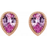 14K Rose Pink Sapphire Earrings - 86796602P photo 2