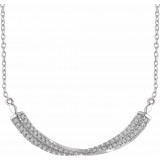 14K White 1/4 CTW Diamond Twisted Bar 16-18 Necklace - 65306060002P photo