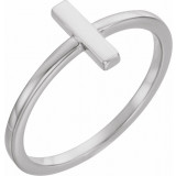 14K White Bar Ring - 51660101P photo