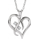 14K White .03 CTW Diamond Heart 18 Necklace - 60962251741P photo