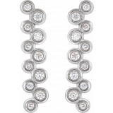 14K White 1/3 CTW Diamond Bezel-Set Bar Earrings - 86934600P photo 2