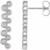 14K White 1/3 CTW Diamond Bezel-Set Bar Earrings - 86934600P photo