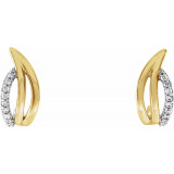 14K Yellow/White 1/10 CTW Diamond Freeform J-Hoop Earrings - 86523604P photo 2