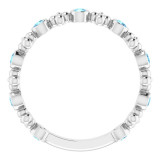 14K White Aquamarine Beaded Ring - 71923615P photo 2