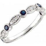 14K White Sapphire & 1/6 CTW Diamond Ring - 65198960002P photo