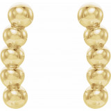14K Yellow 8.3x1.9 mm Curved Beaded Earrings - 86646601P photo 2