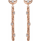 14K Rose 1/8 CTW Diamond Vintage-Inspired Dangle Earrings - 87044602P photo 2