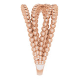 14K Rose Beaded Criss-Cross Ring - 51674602P photo 4