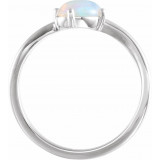 14K White Ethiopian Opal & .015 CT Diamond Bypass Ring - 72085600P photo 2