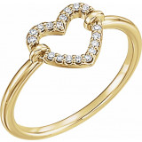14K Yellow .07 CTW Diamond Heart Ring - 122972601P photo