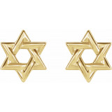 14K Yellow Star of David Earrings - 86739601P photo 2