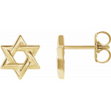 14K Yellow Star of David Earrings - 86739601P photo