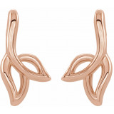 14K Rose Freeform Leaf Earrings - 86996602P photo 2