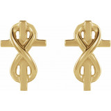 14K Yellow Infinity-Inspired Cross Earrings - 86779601P photo 2