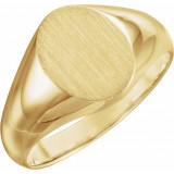 10K Yellow 10x8 mm Oval Signet Ring - 5543111829P photo