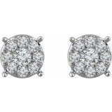 14K White 1/4 CTW Diamond Cluster Stud Earrings - 65296960001P photo 2
