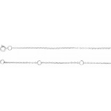Platinum 1 mm Adjustable Diamond-Cut Cable Chain 6 1/2-7 1/2 Bracelet - CH12360042P photo