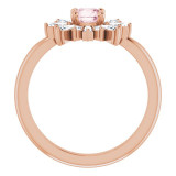 14K Rose 5 mm Round Pink Morganite & 3/8 CTW Diamond Ring - 720866012P photo 2