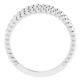 14K White Beaded Criss-Cross Ring - 51674600P photo 2