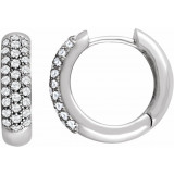 14K White 1/2 CTW Diamond Pavu00e9 Hoop Earrings - 6715060001P photo