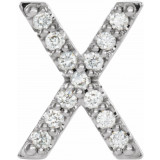 14K White .06 CTW Diamond Single Initial X Earring - 867976120P photo