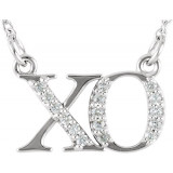 14K White .07 CTW Diamond XO  16 1/2 Necklace - 8584060001P photo