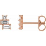 14K Rose 1/4 CTW Diamond Geometric Cluster Earrings - 86895602P photo