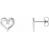 14K White 1/10 CTW Diamond Heart Stud Earrings - 86702600P photo