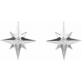 14K White .03 CTW Diamond Star Earrings - 86749600P photo 2