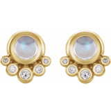 14K Yellow Moonstone & 1/8 CTW Diamond Earrings - 86780616P photo 2