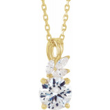 14K Yellow Sapphire & 1/10 CTW Diamond 16-18 Necklace - 86710631P photo