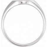 14K White 12x10 mm Oval Signet Ring - 5543112667P photo 2