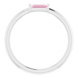 14K White Pink Tourmaline Stackable Ring - 122887619P photo 2
