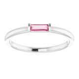 14K White Pink Tourmaline Stackable Ring - 122887619P photo 3