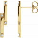 14K Yellow 1/10 CTW Diamond Bar Earrings - 87051601P photo