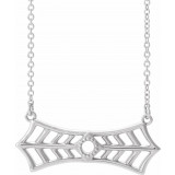 14K White Vintage-Inspired Bar 16 Necklace - 86877600P photo